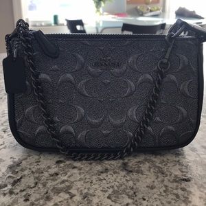 BRAND NEW metallic grey Coach wristlet